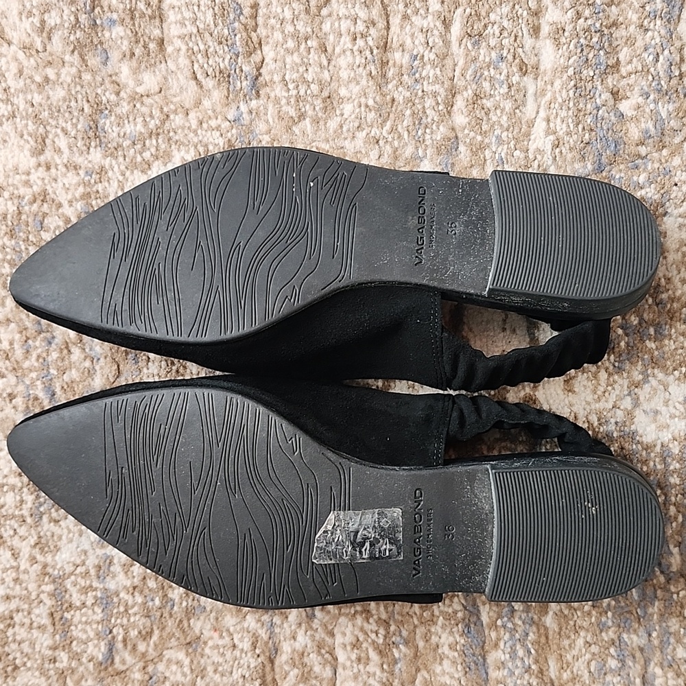 Vagabond Kaitlin Pointed Toe Slingbacks Black Women's Suede Shoes - Picture 5 of 5